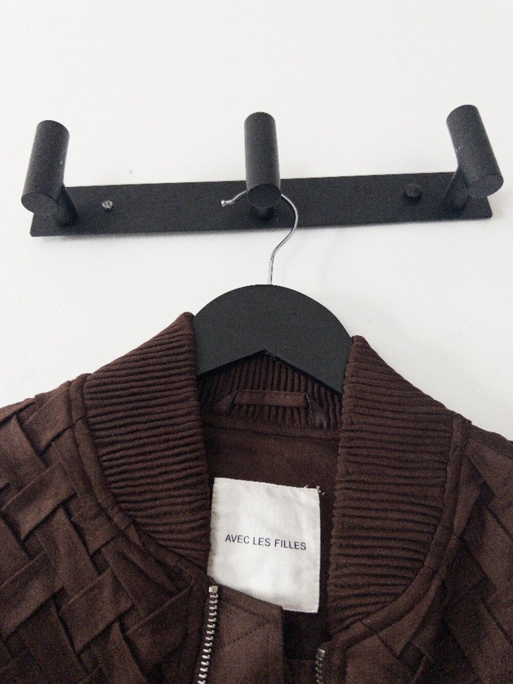 Avec Les Filles Faux Suede Woven Bomber Jacket Size XS M L - Picture 10 of 11
